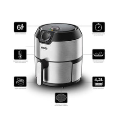 Freidora IMUSA 4.2 litros easy fry & grill 2 en 1