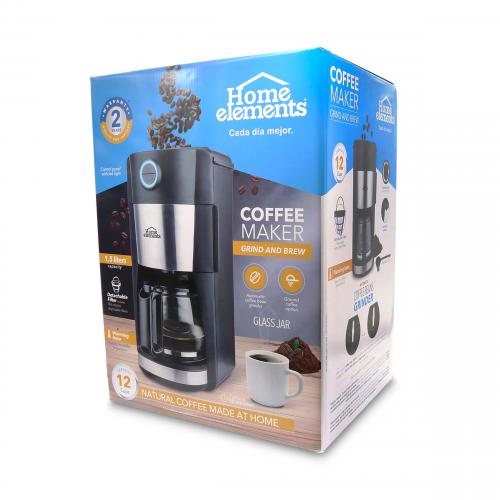 Cafetera con moledor de café HOME ELEMENTS