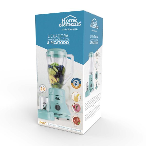 Licuadora 2 velocidades + pulso y picatodo – Línea Mint
