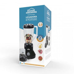 Licuadora 2 velocidades + pulso y picatodo HOME ELEMENTS