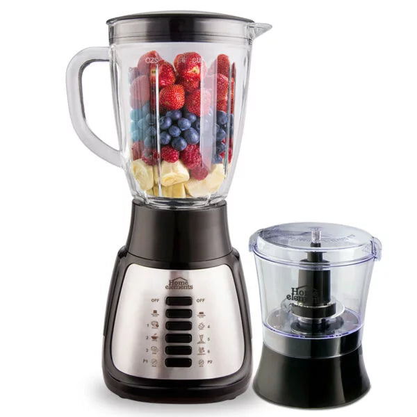 Licuadora silver – vaso de vidrio HOME ELEMENTS