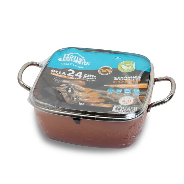 Olla Multiusos Cuadrada - Cobre
