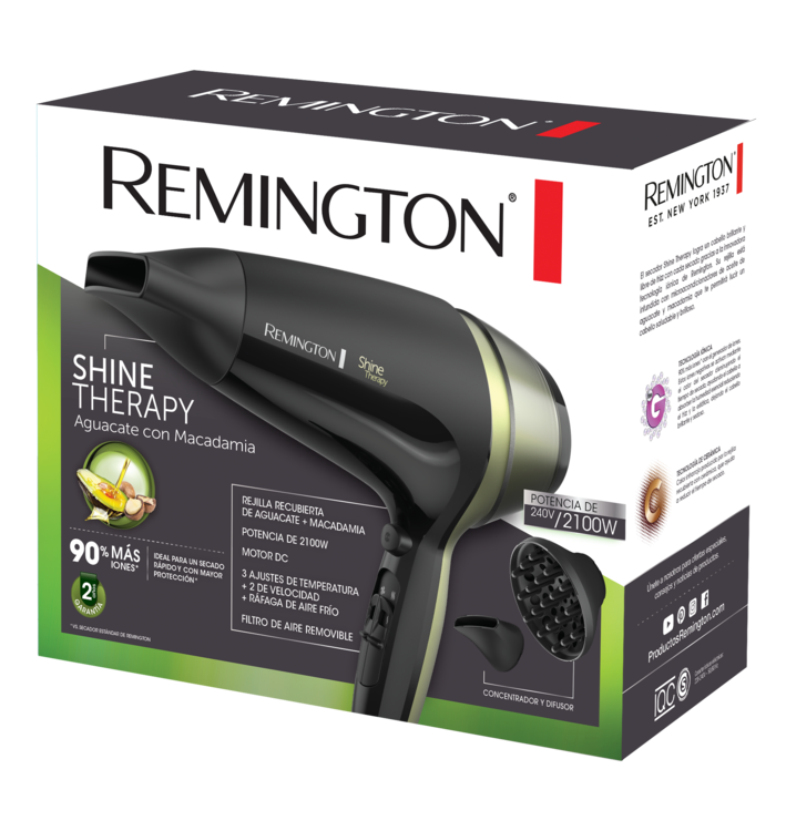 Secador de cabello REMINGTON D13A aguacate y macadamia