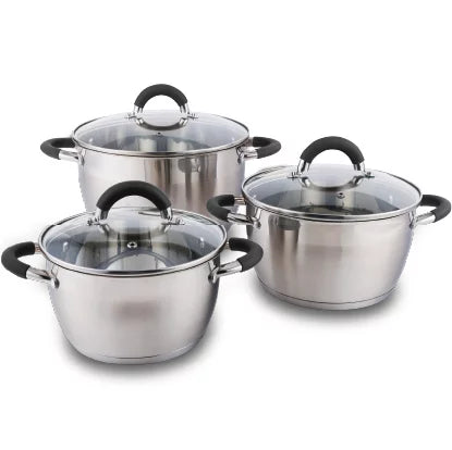 Set x 3 ollas en acero inoxidable HOME ELEMENTS