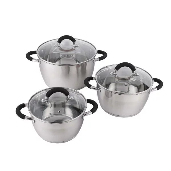 Set x 3 ollas en acero inoxidable HOME ELEMENTS
