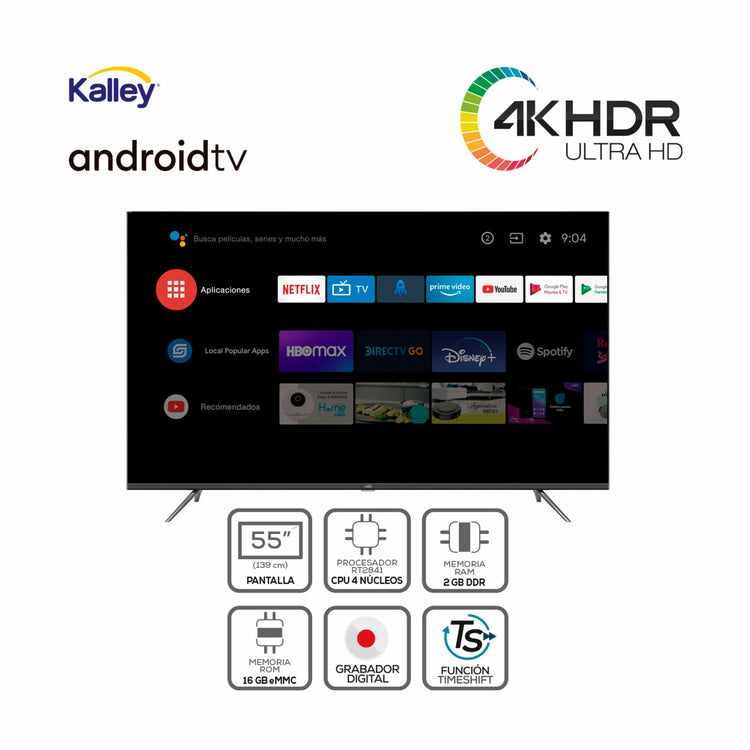 Televisor KALLEY ATV55UHD 4K-UHD LED 55 pulgadas