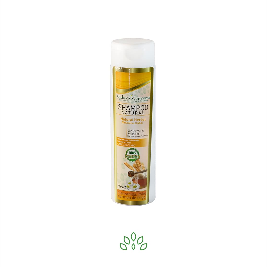 Shampoo natural manzanilla, miel y germen de trigo